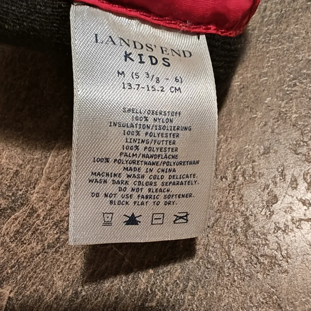 Lands' End Red and Black Kids Mittens